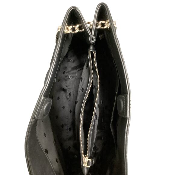 NWOT Kate Spade Purse “Meena Briar Lane”Quilted Leather Chain Handles Black - Picture 7 of 11